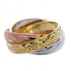 【シルバー】【リング】ゴールドコーティング三連リング 【シルバー】【リング】ゴールドコーティング三連リング