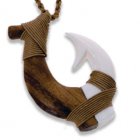 【手作りボーン+コアウッド】フィッシュフックネックレス  【手作りボーン+コアウッド】フィッシュフックネックレス