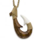 【手作りボーン+コアウッド】フィッシュフックネックレス  【手作りボーン+コアウッド】フィッシュフックネックレス